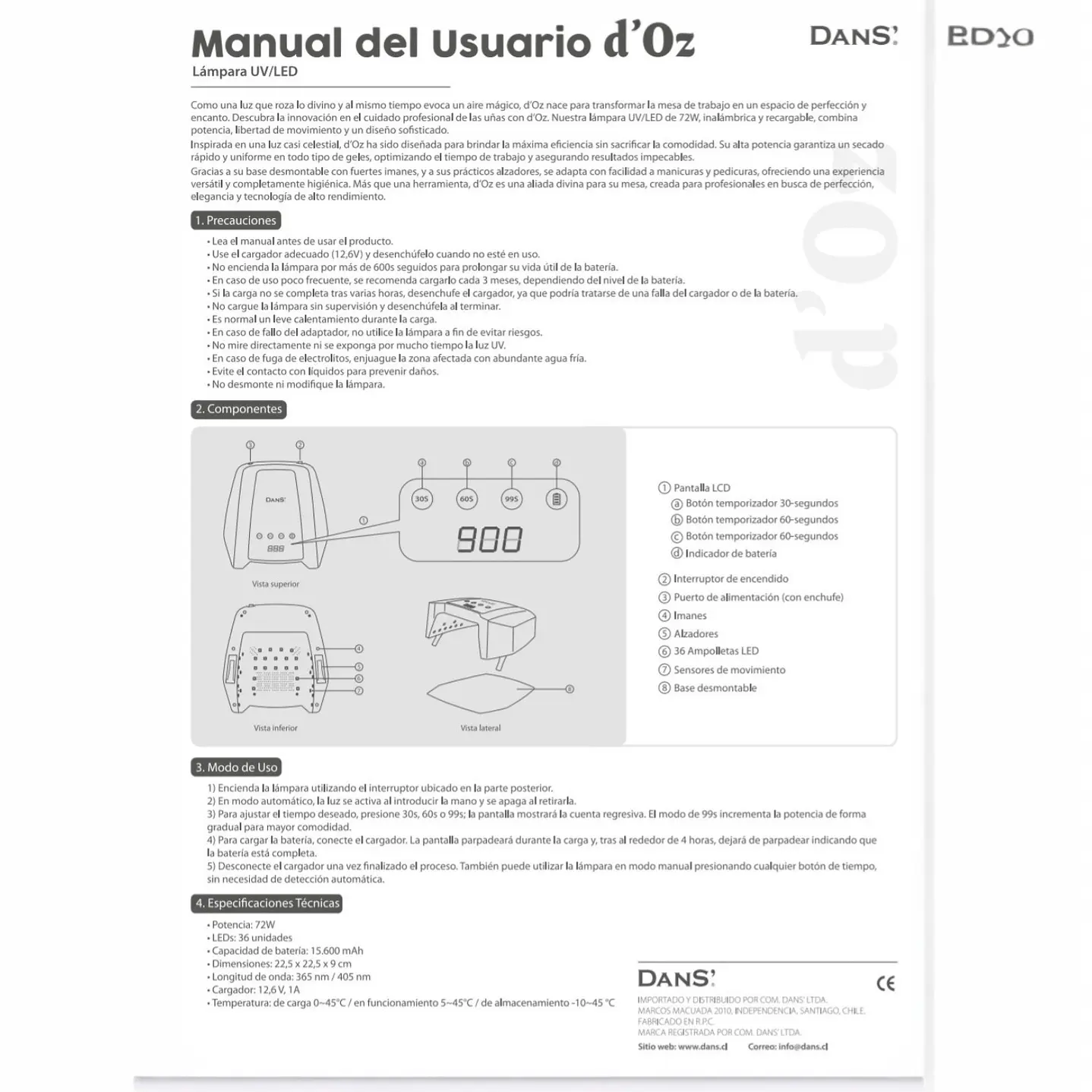 Lámpara Uv D'oz Dans 2