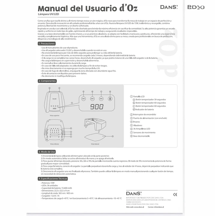 Lámpara Uv D'oz Dans 2