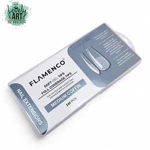 Uñas Soft Gel Medium Coffin Flamenco 240U (Caja Gris-Azulado)