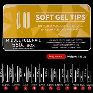 Uñas Soft Gel Middle Full Nail (Caja Mostaza