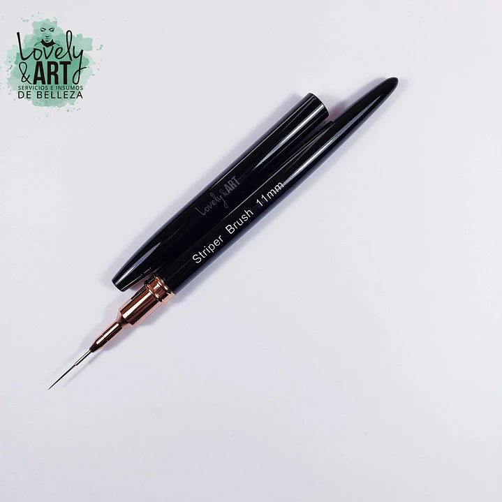 Pincel Liner 11mm con tapa Negro (Nail Brush)