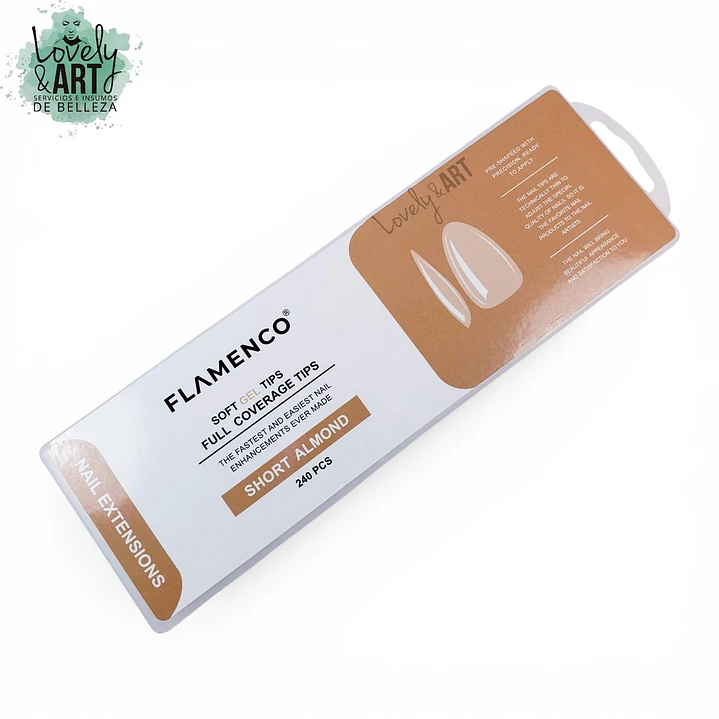Uñas Soft Gel Short Almond Flamenco 240u (Caja Damasco Larga)