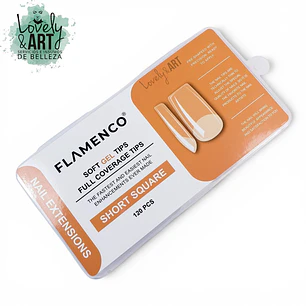 Uñas Soft Gel Short Square Flamenco (Caja Naranja) 120U