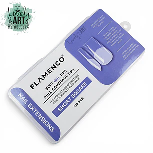 Uñas Soft Gel Short Square Flamenco (Caja Morada) 120U