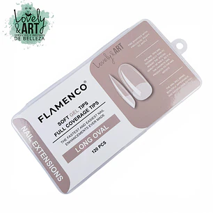 Uñas Soft Gel Long Oval Flamenco (Caja Nude) 120U