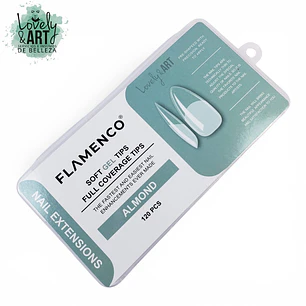 Uñas Soft Gel Almond Flamenco (Caja Verde Claro) 120U