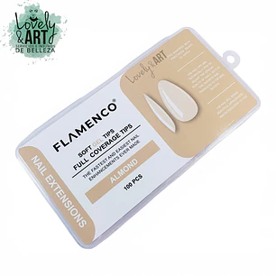 Uñas Soft Gel Almond Flamenco (Caja Beige) 100U