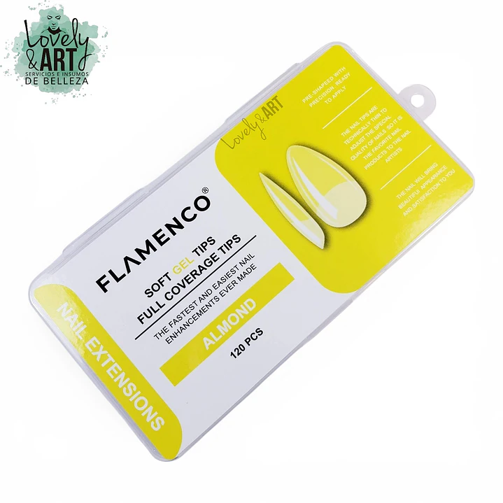 Uñas Soft Gel Almond Flamenco (Caja Amarilla) 120U