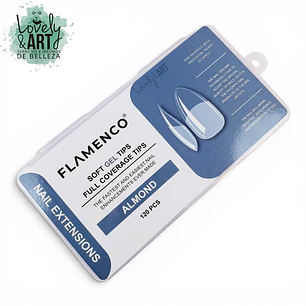 Uñas Soft Gel Almond Flamenco (Caja Azul) 120U