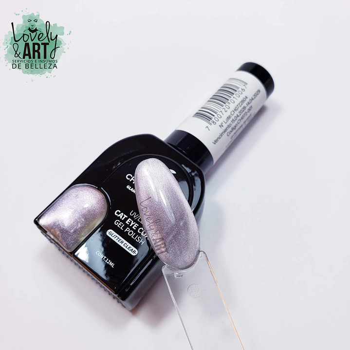 Ojo de Gato Glitter Clear Cherimoya 006