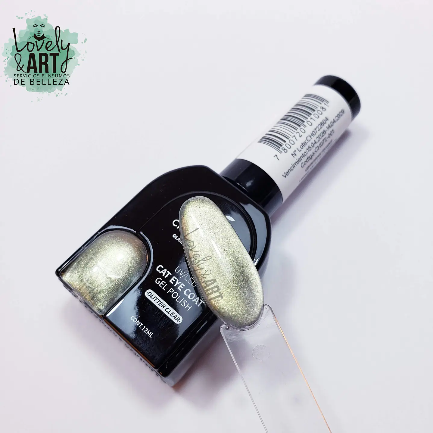 Ojo de Gato Glitter Clear Cherimoya 008