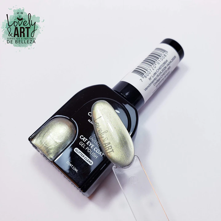 Ojo de Gato Glitter Clear Cherimoya 008