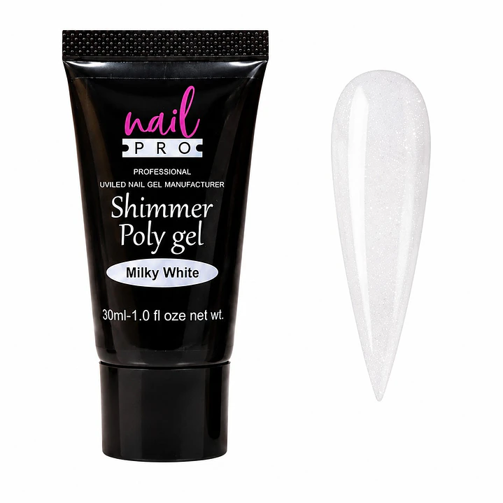 Polygel Nail Pro Shimmer Milky White