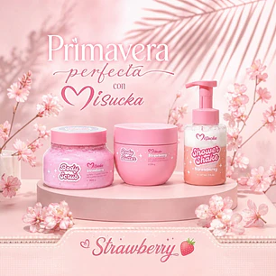 Pack Exfoliante, Crema y Jabón Espuma Strawberry