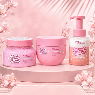 Pack Exfoliante, Crema y Jabón Espuma Strawberry Misucka