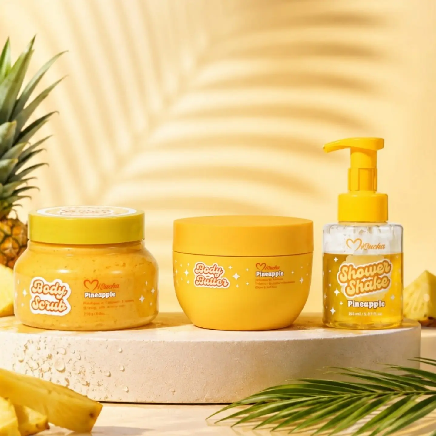 Pack Exfoliante, Crema y Jabón Espuma Pineapple Misucka 