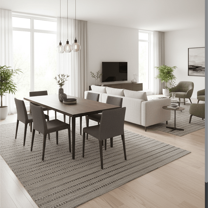 Alfombra vinílica DB5168A – Tejido topo y negro | Lavable, antideslizante, acabado al corte 1