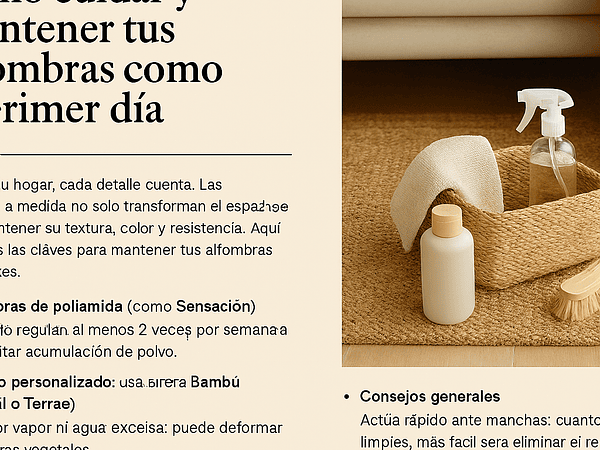 🧼 Artículo 4: Cómo cuidar y mantener tus alfombras como el primer día