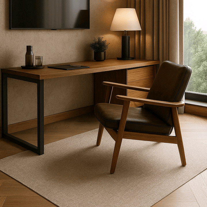 Alfombra de vinilo lavable antideslizante beige y blanca DB5151A  10