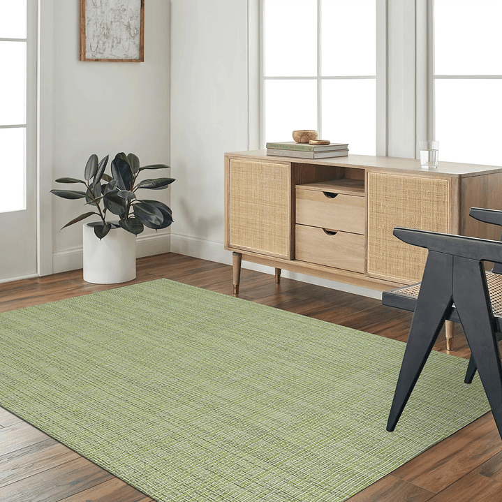 Alfombra vinílica DB5155A – Tejido verde y beige | Lavable, antideslizante, acabado al corte 4