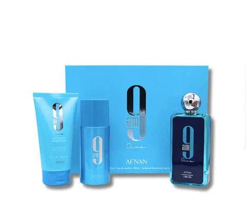 Afnan 9 AM Dive Set EDP 100 ML + Shower Gel 150 ML + Deo 150 ML Unisex