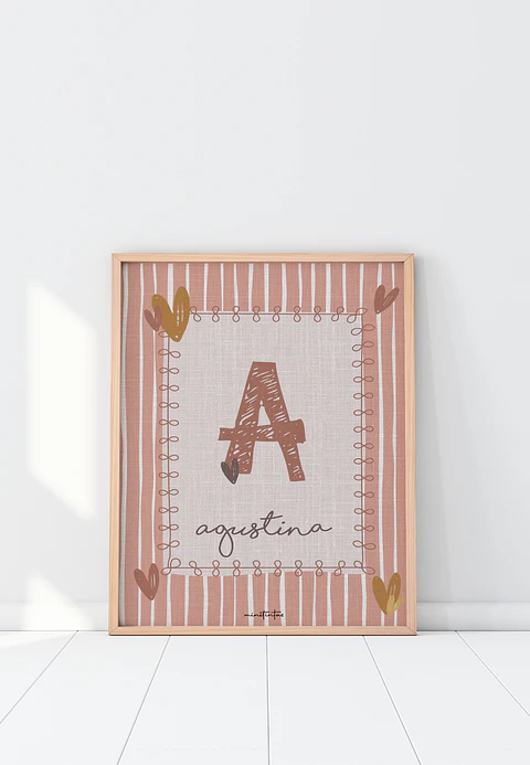 LAMINA DECORATIVA INFANTIL INICIALES CON NOMBRE 02 (personalizable)