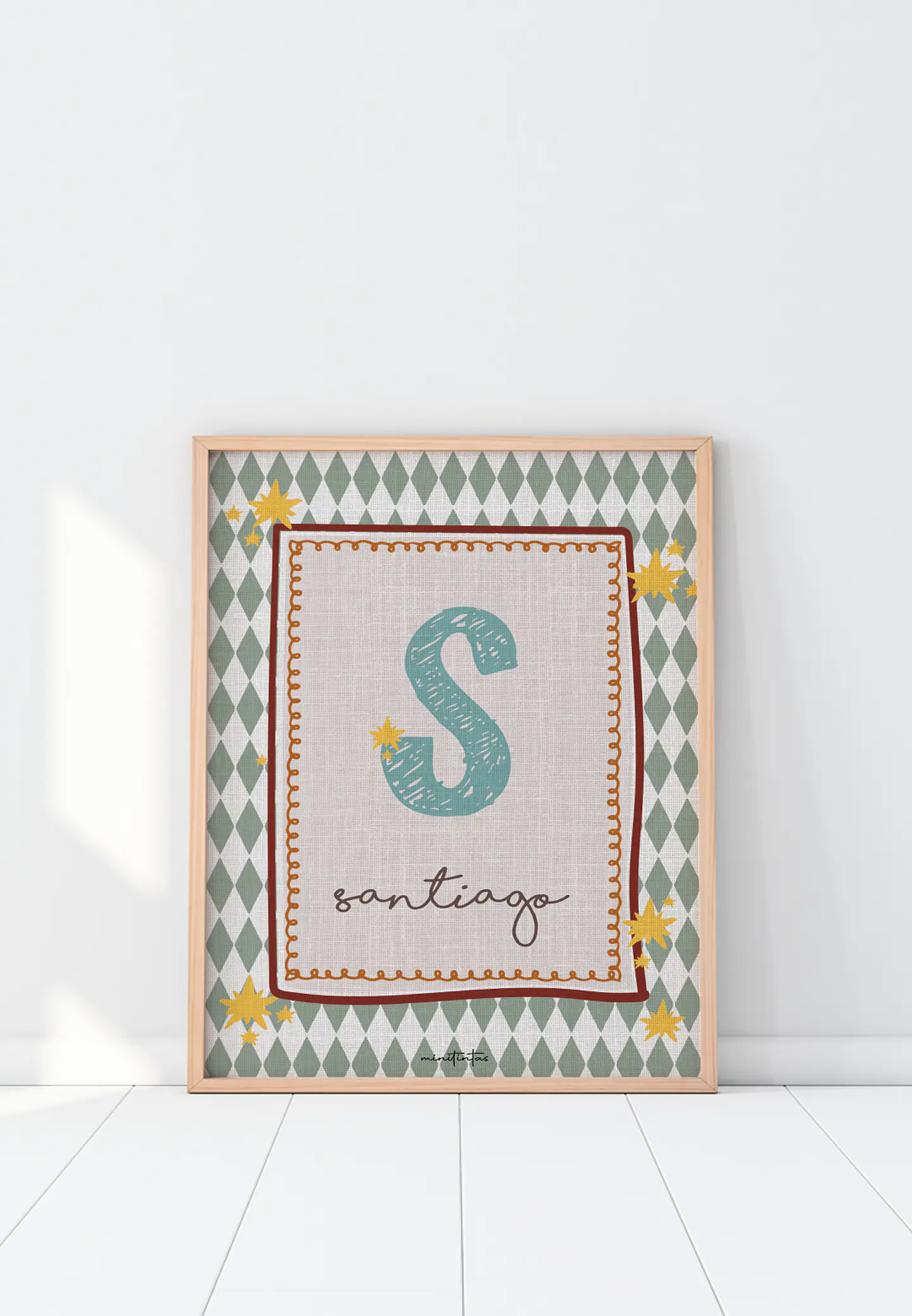 LAMINA DECORATIVA INFANTIL INICIALES CON NOMBRE 01 (personalizable) 1