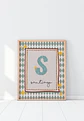 LAMINA DECORATIVA INFANTIL INICIALES CON NOMBRE 01 (personalizable) - Miniatura 1