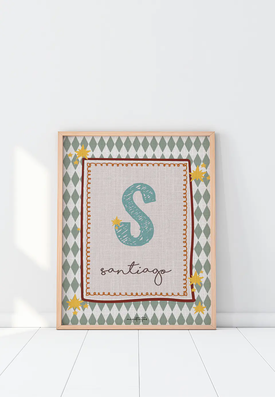 LAMINA DECORATIVA INFANTIL INICIALES CON NOMBRE 01 (personalizable) 1