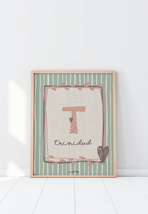 LAMINA DECORATIVA INFANTIL INICIALES CON NOMBRE 07 (personalizable)