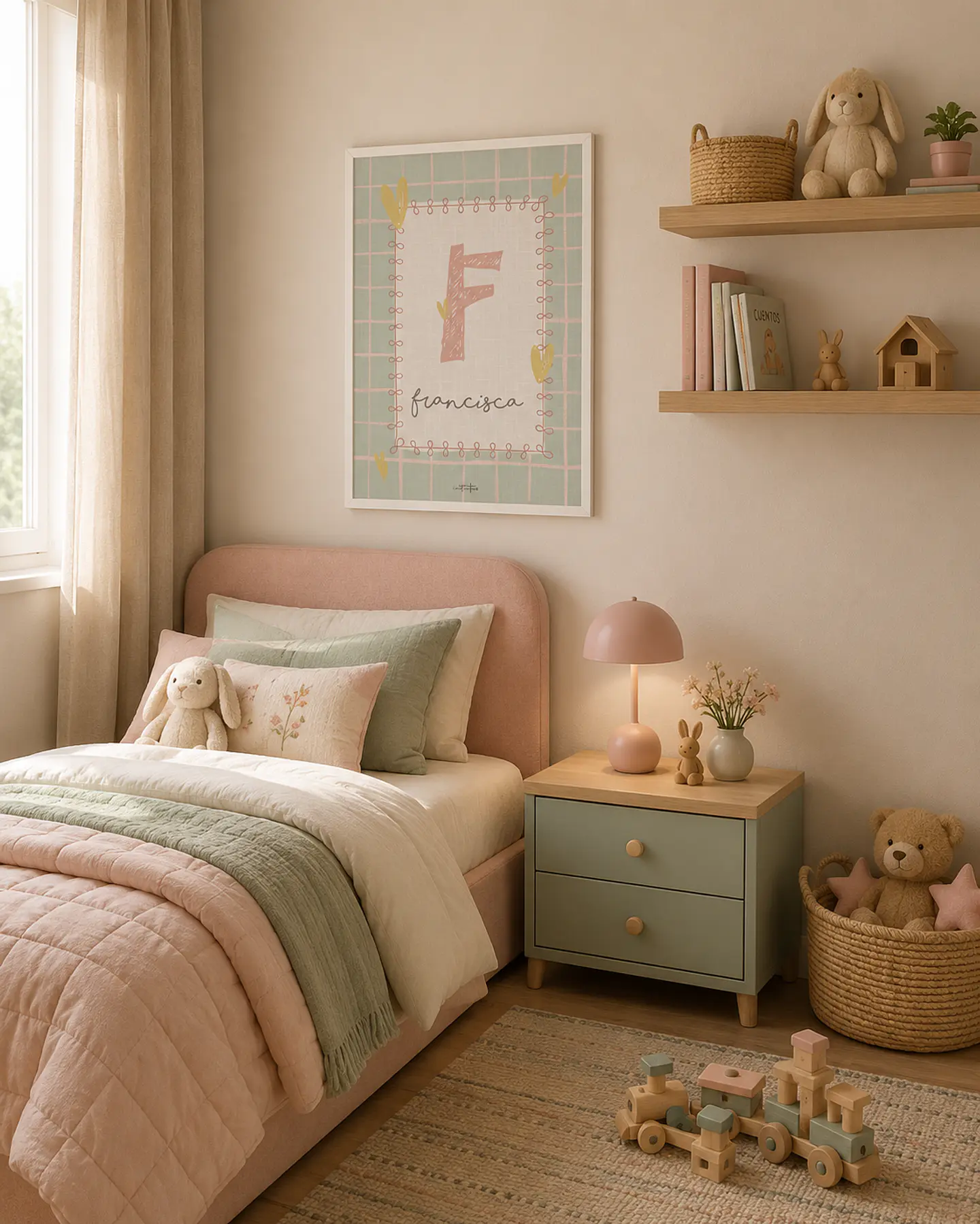 LAMINA DECORATIVA INFANTIL INICIALES CON NOMBRE 12 (personalizable) 2