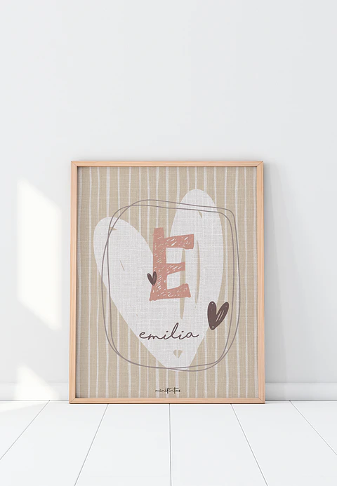 LAMINA DECORATIVA INFANTIL INICIALES CON NOMBRE 13 (personalizable)