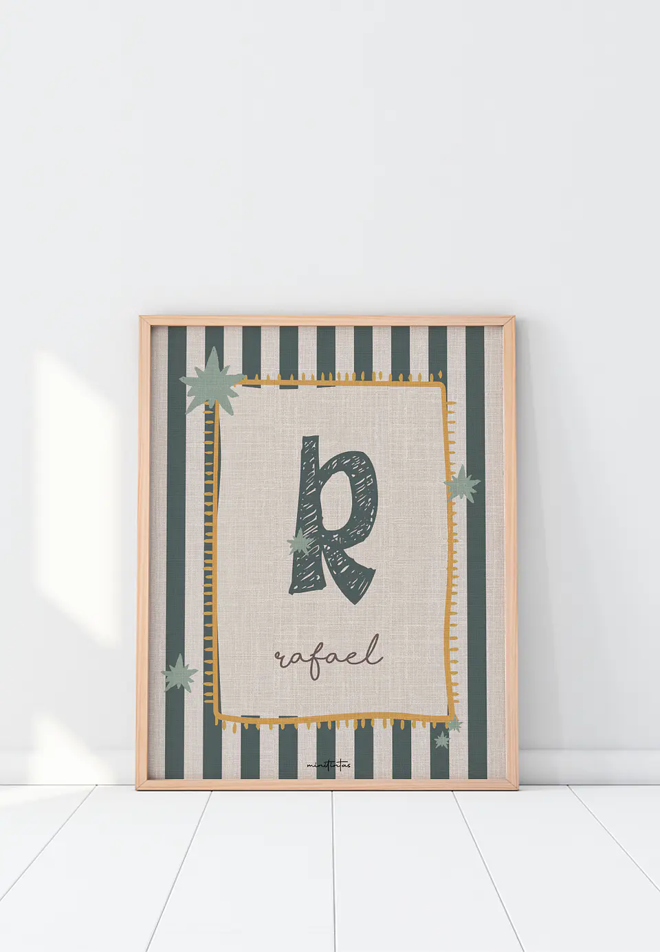 LAMINA DECORATIVA INFANTIL CON INICIALES CON NOMBRE 14 (personalizable) 1