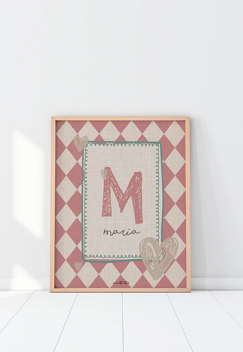 LAMINA DECORATIVA INFANTIL INICIALES CON NOMBRE 16 (personalizable)