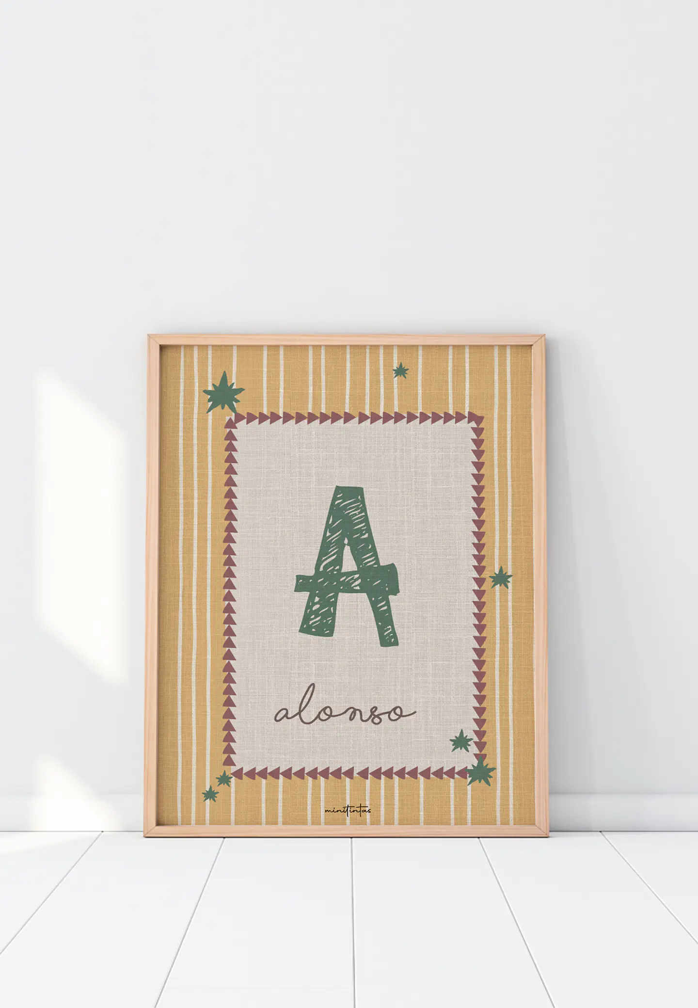 LAMINA DECORATIVA INFANTIL INICIALES CON NOMBRE 18 (personalizable) 1