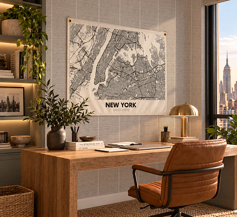 DECO TEXTIL LIENZO MAPA NEW YORK