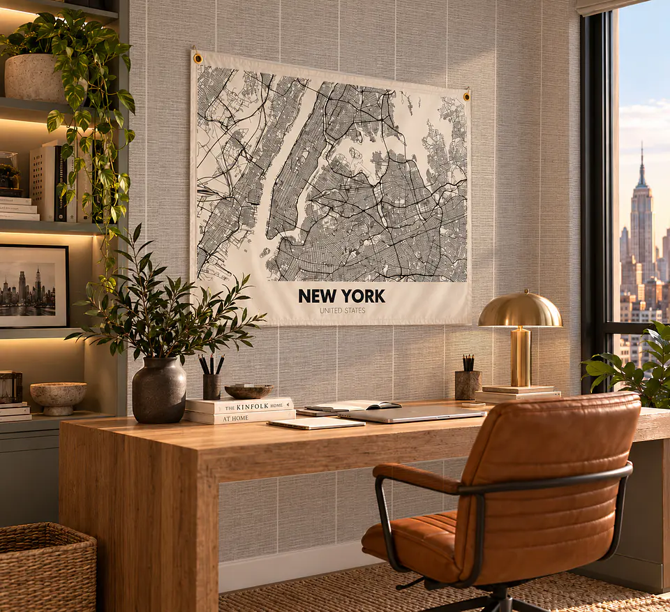 DECO TEXTIL LIENZO MAPA NEW YORK 1