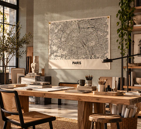 DECO TEXTIL LIENZO MAPA PARIS