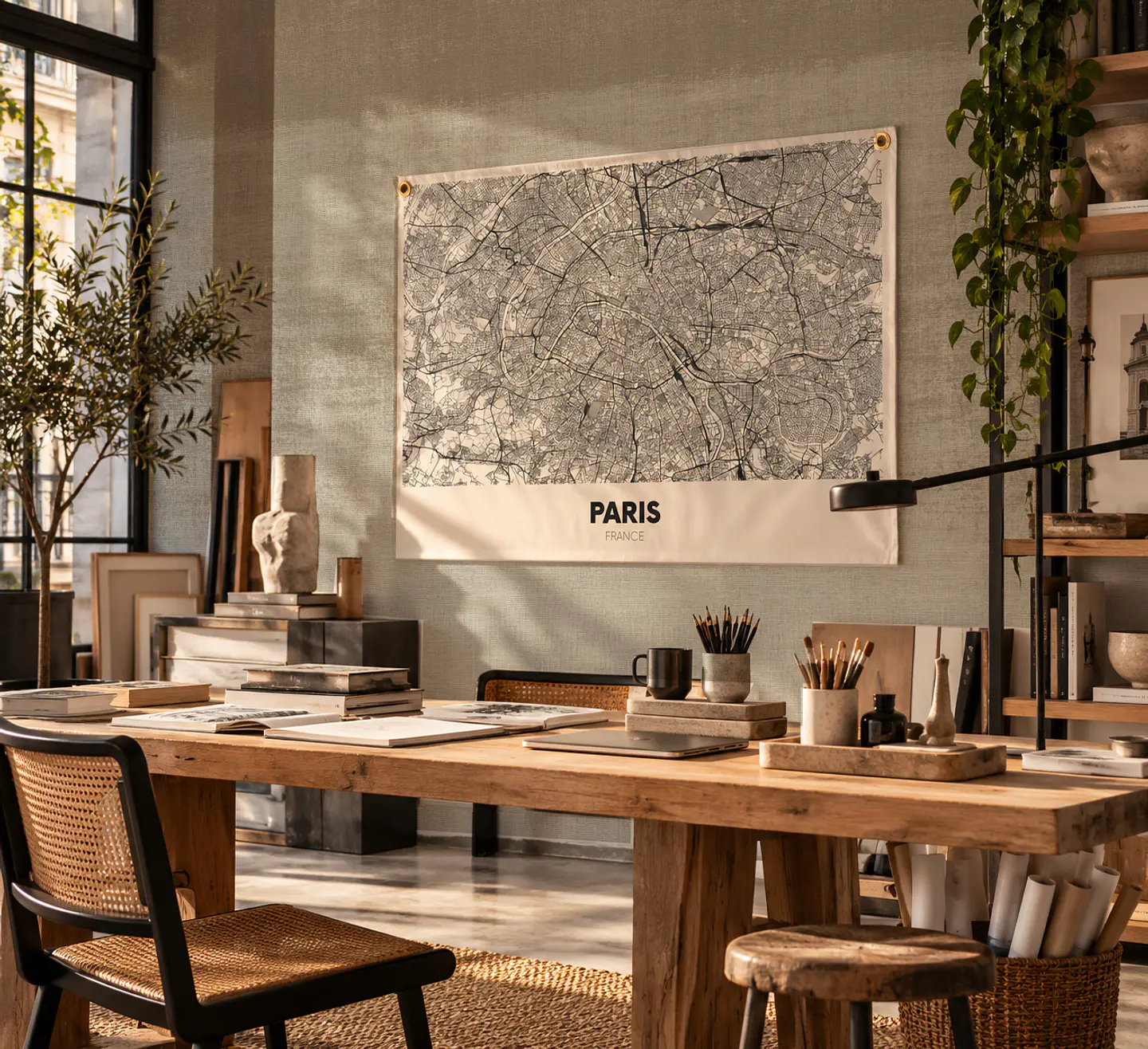 DECO TEXTIL LIENZO MAPA PARIS 1