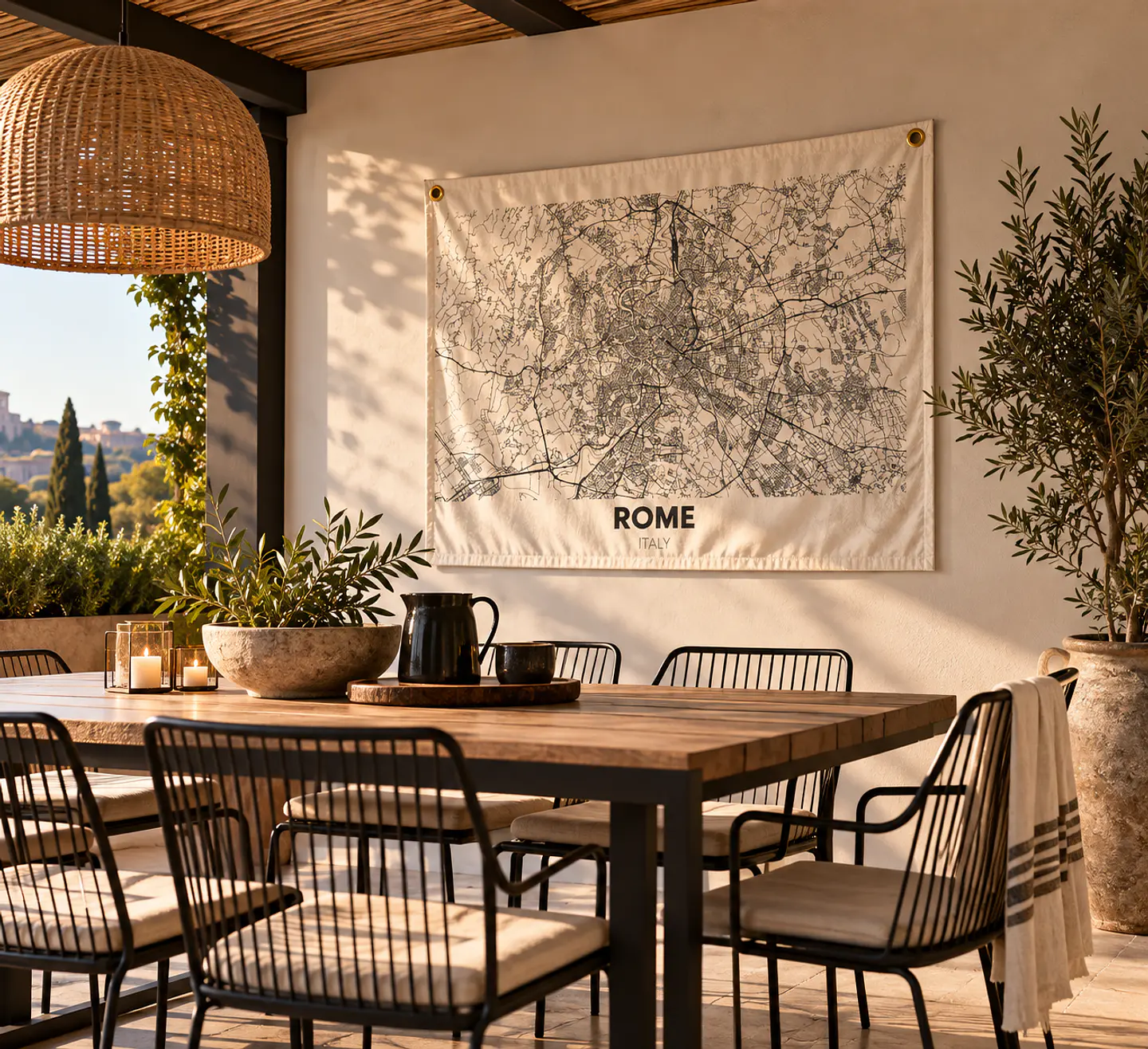 DECO TEXTIL LIENZO MAPA ROME 1