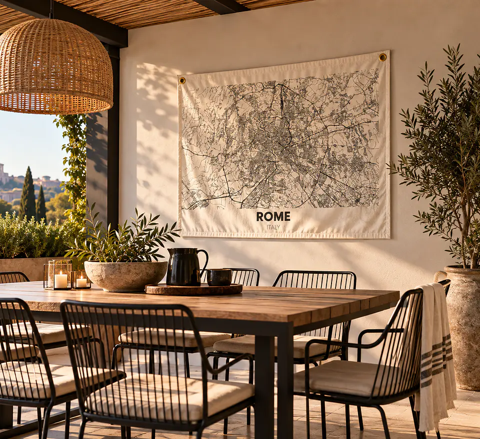 DECO TEXTIL LIENZO MAPA ROME 1