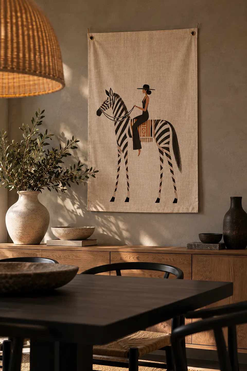 DECO TEXTIL LIENZO MUJER CEBRA 1