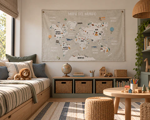 DECO TEXTIL LIENZO MAPA KIDS 02