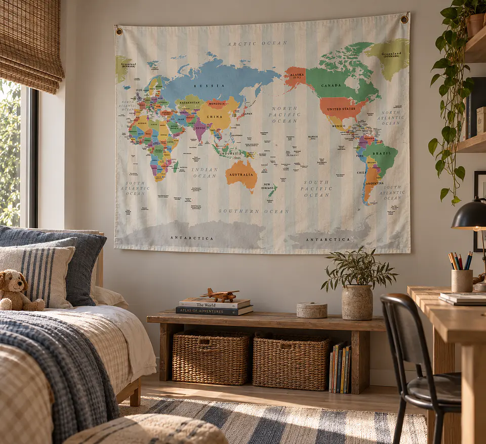 DECO TEXTIL LIENZO MAPA CLASICO 1