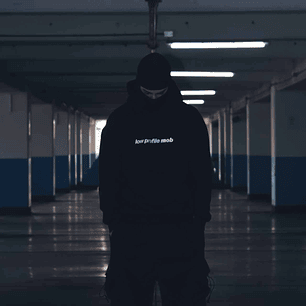 low profile mob black hoodie 