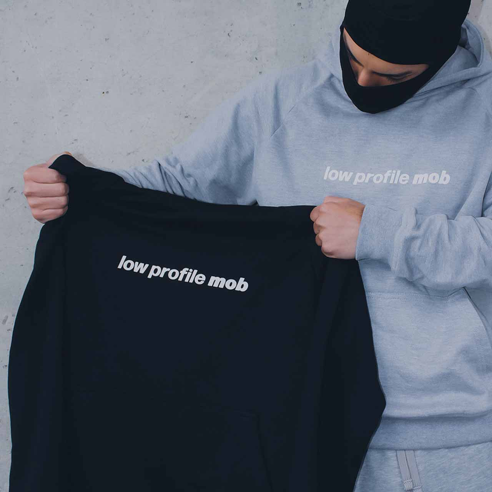 low profile mob black hoodie  2
