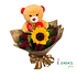 Ramo de Rosas y Girasol con Oso de Peluche - Entrega hoy mismo en Santiago