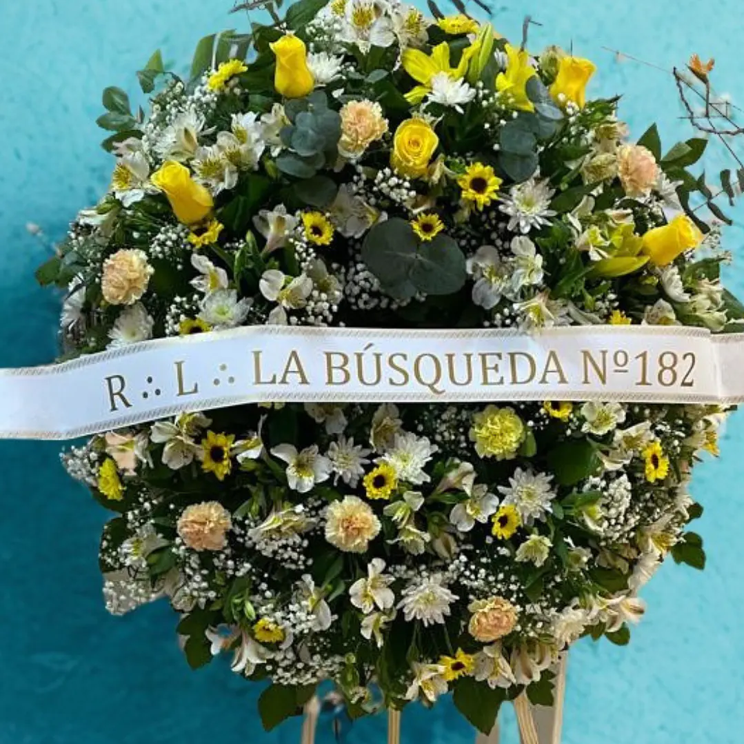 Corona de Condolencias  para Masones con cinta 1