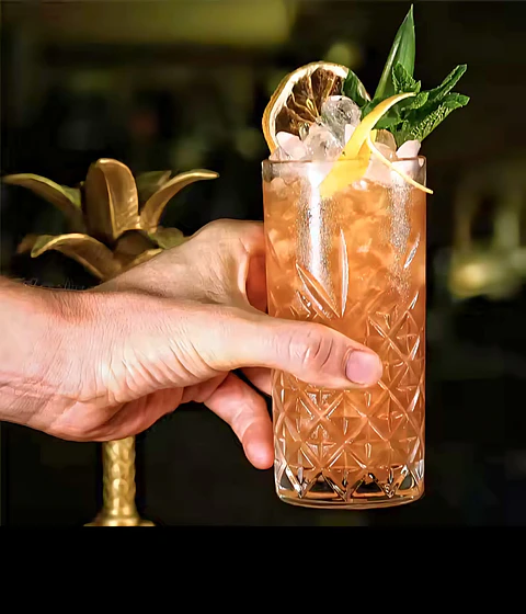 Set de 6 Vasos de vidrio coctel tallado 380ml