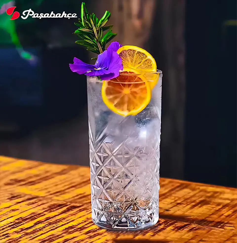 Set de 6 Vasos de vidrio coctel tallado 380ml 2